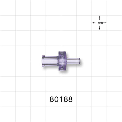 Check Valve, Female Luer Lock Inlet, Male Luer Slip Outlet - 1.5 - 5.6 psi CP - 80188