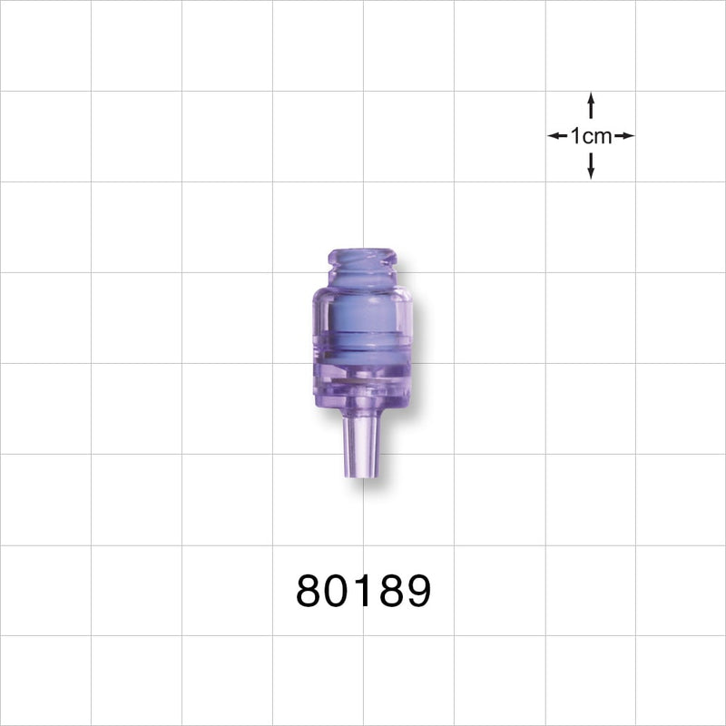 Needleless Injection Site, Swabbable, Female Luer Lock, Male Luer Slip, One Way Check Valve -  - 80189