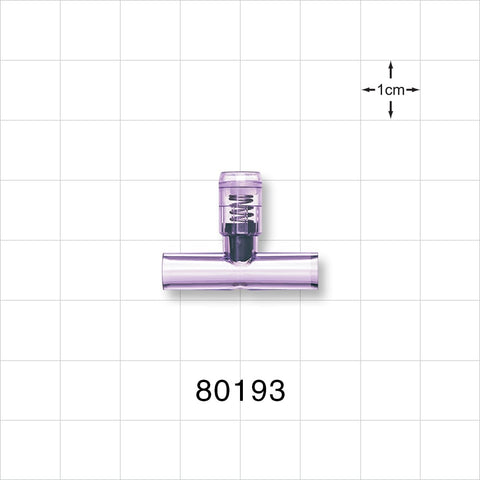 T Pressure Relief Valve - Top Port 0.281 inch OD; Bottom Ports 0.25 inch OD (7.1 mm, 6.4 mm); 9 psi - 12 psi CP - 80193