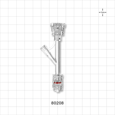 Hemostasis Valve Y Connector, Rotating Male Luer Lock, Female Luer Lock Sideport - 9 FR (0.118 inch, 3 mm) - 80208