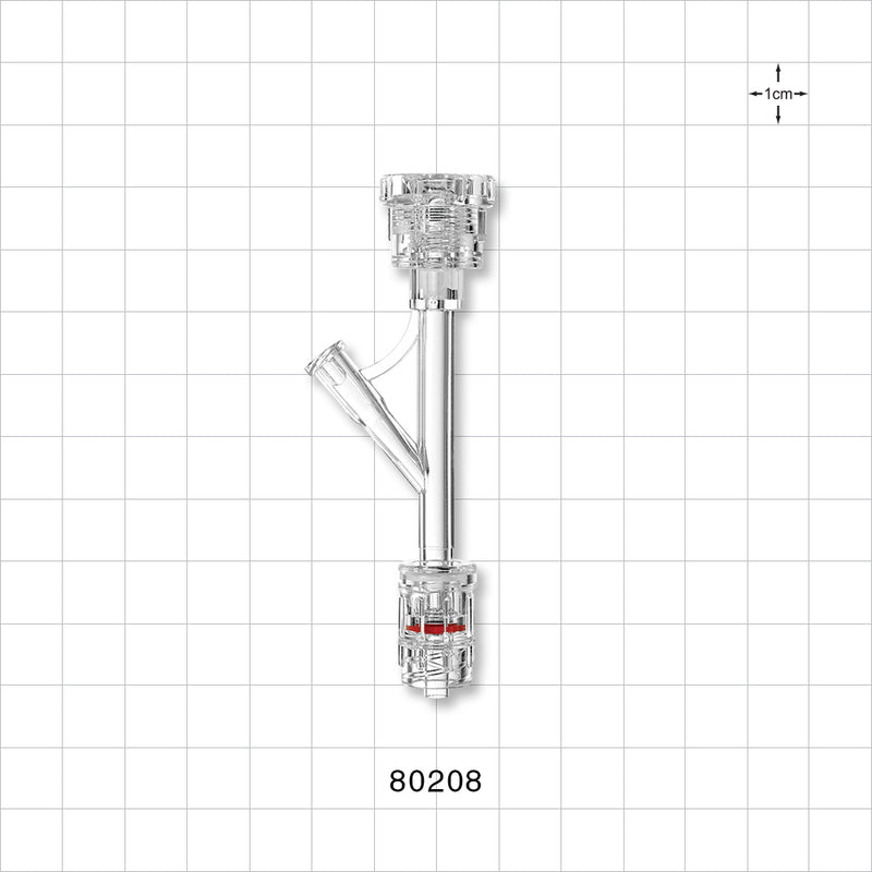 Hemostasis Valve Y Connector, Rotating Male Luer Lock, Female Luer Lock Sideport - 9 FR (0.118 inch, 3 mm) - 80208