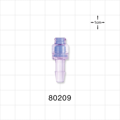 Needleless Injection Site, Swabbable, Female Luer Lock, Barb Connector - Fits 3/16 inch ID Tubing (0.188 inch, 4.76 mm) - 80209