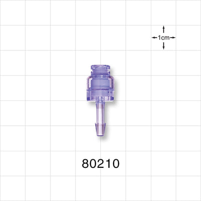 Needleless Injection Site, Swabbable, Female Luer Lock, Barb Connector - Fits 1/8 inch ID Tubing (0.125 inch, 3.18 mm) - 80210