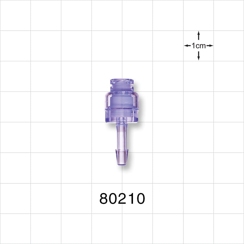 Needleless Injection Site, Swabbable, Female Luer Lock, Barb Connector - Fits 1/8 inch ID Tubing (0.125 inch, 3.18 mm) - 80210
