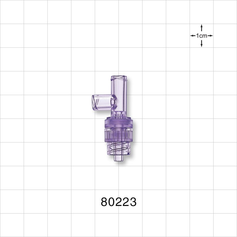 T Connector, Check Valve, Female Luer Lock Inlet, Male Luer with Spin Lock Outlet - 2.9 psi CP - 80223