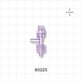 T Connector, Needleless Injection Site, Swabbable, Female Luer Lock, Male Luer with Spin Lock, Tubin - 0.088 inch ID (2.24 mm) - 80225