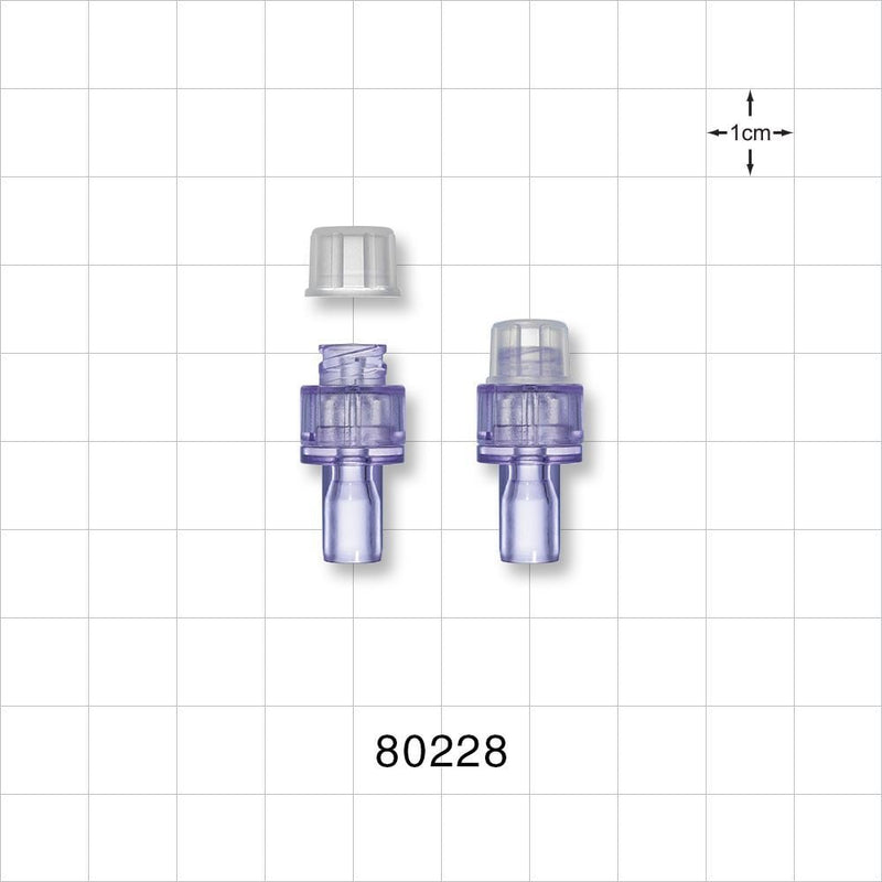 Needleless Injection Site, Swabbable with Hermetic Seal, Female Luer Lock, Cap, Tubing Port - 0.161 inch ID/0.268 inch OD (4.09 mm/6.81 mm) - 80228