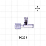 T Pressure Relief Valve, Female Luer Lock Inlet, Male Luer with Spin Lock Outlet - 6.1 psi - 9.1 psi CP - 80231