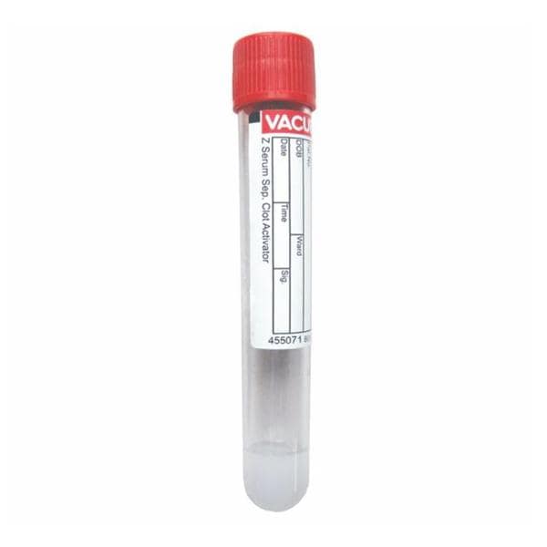 Greiner Vacuette Vacuette Venous Blood Collection Tube Red/Yellow Standard 8ml Pl-Cp Plstc 50/Pk, 24 PACK/CASE - 455071P