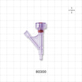 Hemostasis Valve Y Connector, Male Luer Slip, Female Luer Lock Sideport - 4.5 FR (0.057 inch, 1.4 mm) - 80300