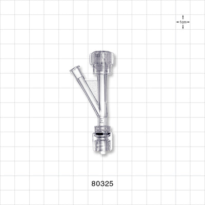 Hemostasis Valve Y Connector, Rotating Male Luer Lock, Female Luer Lock Sideport - 9 FR (0.118 inch, 3 mm) - 80325