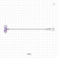 Extension Line, Tuohy Borst Adapter with Male Luer with Spin Lock to Female Luer Lock and Cap - 4 FR Gasket (0.053 inch, 1.35 mm); 0.06 inch ID Cap (1.5 mm); 6.5 inch Length (165 mm) - 80346