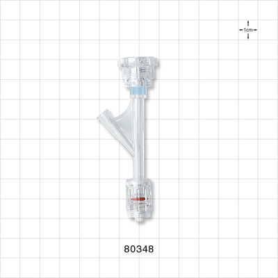 Hemostasis Valve Y Connector, Rotating Male Luer Lock, Female Luer Lock Sideport - 9 FR (0.118 inch, 3 mm) - 80348