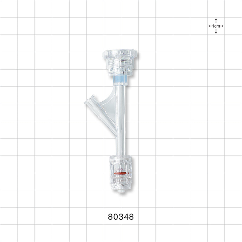 Hemostasis Valve Y Connector, Rotating Male Luer Lock, Female Luer Lock Sideport - 9 FR (0.118 inch, 3 mm) - 80348