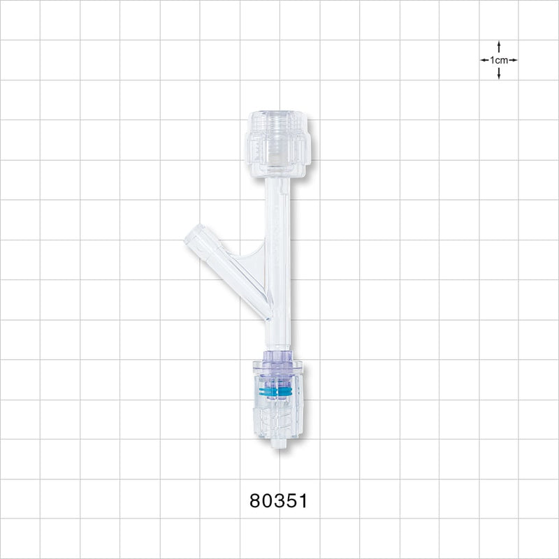 Hemostasis Y Connector, Rotating Male Luer Lock, Female Luer Lock Sideport - 9 FR (0.118 inch, 3 mm) - 80351