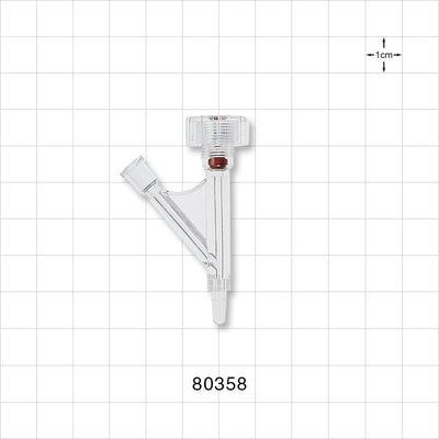 Hemostasis Valve Y Connector, Male Luer Slip, Female Luer Lock Sideport - 6 FR (0.078 inch, 2 mm) - 80358