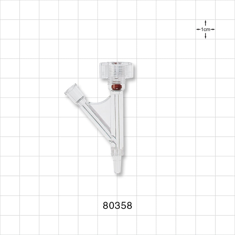 Hemostasis Valve Y Connector, Male Luer Slip, Female Luer Lock Sideport - 6 FR (0.078 inch, 2 mm) - 80358