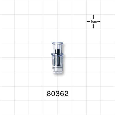 Luer Activated Valve, Female Luer Lock, Tubing Port - 0.295 inch OD (7.5 mm) - 80362
