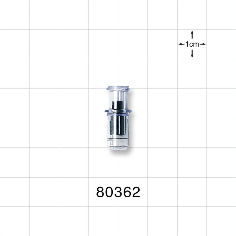 Luer Activated Valve, Female Luer Lock, Tubing Port - 0.295 inch OD (7.5 mm) - 80362