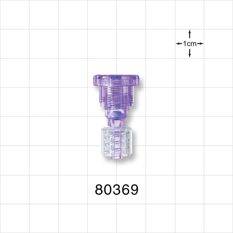 Tuohy Borst Adapter, Male Luer Spin Lock - 2 FR - 6 FR (0.026 inch - 0.083 inch, 0.66 mm - 2.11 mm) - 80369