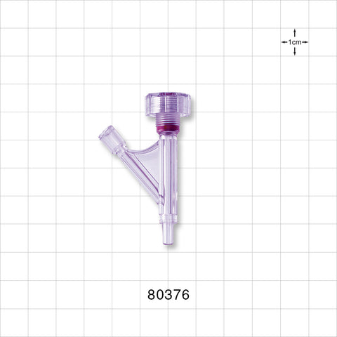 Hemostasis Valve Y Connector, Male Luer Slip, Female Luer Lock Sideport - 0 FR - 9 FR (0 inch - 0.118 inch, 0 mm - 3 mm) - 80376