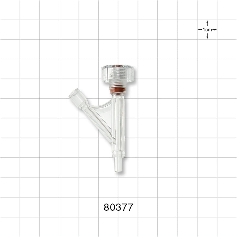 Hemostasis Valve Y Connector, Male Luer Slip, Female Luer Lock Sideport - 9 FR (0.118 inch, 3 mm) - 80377