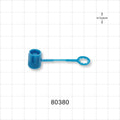 Male Luer Lock Cap, Non-Vented w/Strap, Blue - 0.225 inch ID Application Loop (5.7 mm) - 80380