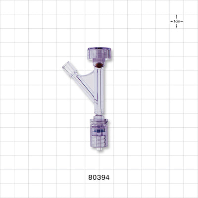 Hemostasis Valve Y Connector, Rotating Male Luer Lock, Female Luer Lock Sideport - 6 FR (0.078 inch, 2 mm) - 80394
