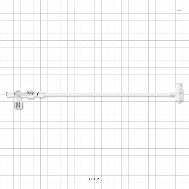 Hemostasis Valve with sideport line - 7 FR - 9 FR (0.091 inch - 0.118 inch, 2.3 mm - 3 mm); 9.5 inch Length (241.3 mm) - 80401