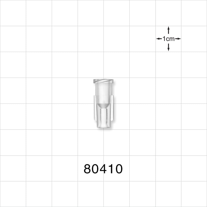 Female Luer Lock, Tubing Port, Clear - 0.084 inch ID (2.13 mm) - 80410