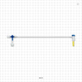 Extension Line, Hemostasis Valve with Male Luer Lock & Female Cap to 3-Way Stopcock & Male Luer Cap - 0 FR - 8 FR (0 inch - 0.105 inch, 0 mm - 2.7 mm); 10 inch Length (254 mm) - 80414