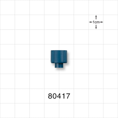 Tuohy Borst Adapter Cap, Blue - 0.144 inch Thru Hole (3.7 mm) - 80417
