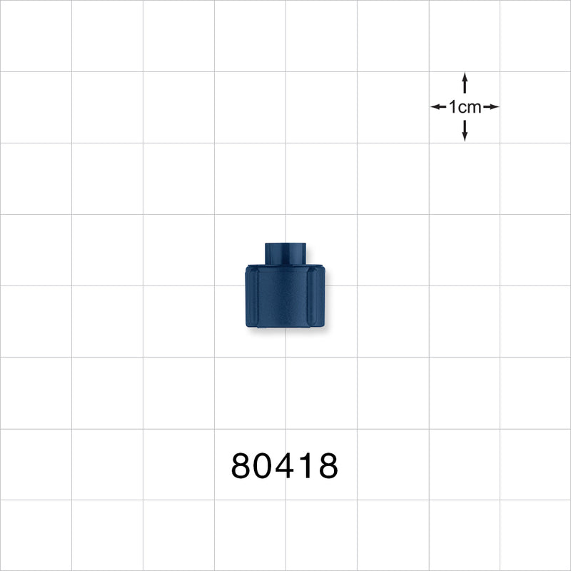 Tuohy Borst Adapter Cap, Blue - 0.078 inch Thru Hole (2 mm) - 80418