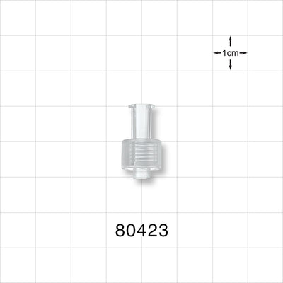 Tuohy Borst Adapter Cap, Female Luer Lock with Probe Extension, Clear - 0.112 inch Thru Hole (2.8 mm) - 80423