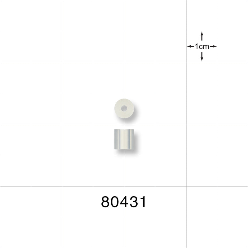 Tuohy Borst Adapter Gasket, Extruded Style - 6 FR; 0.079 inch ID x 0.25 inch OD x 0.25 inch LG (2 mm x 6.4 mm x 6.4 mm) - 80431