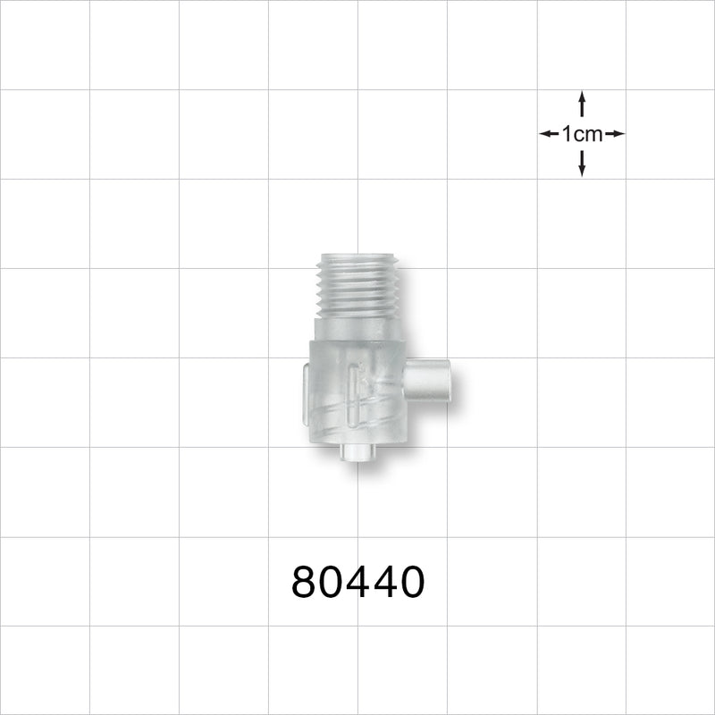 Tuohy Borst Adapter Body, Male Luer Lock with Sideport - 0.125 inch Sideport ID (3.2 mm); 0.120 inch Thru Hole (3 mm) - 80440