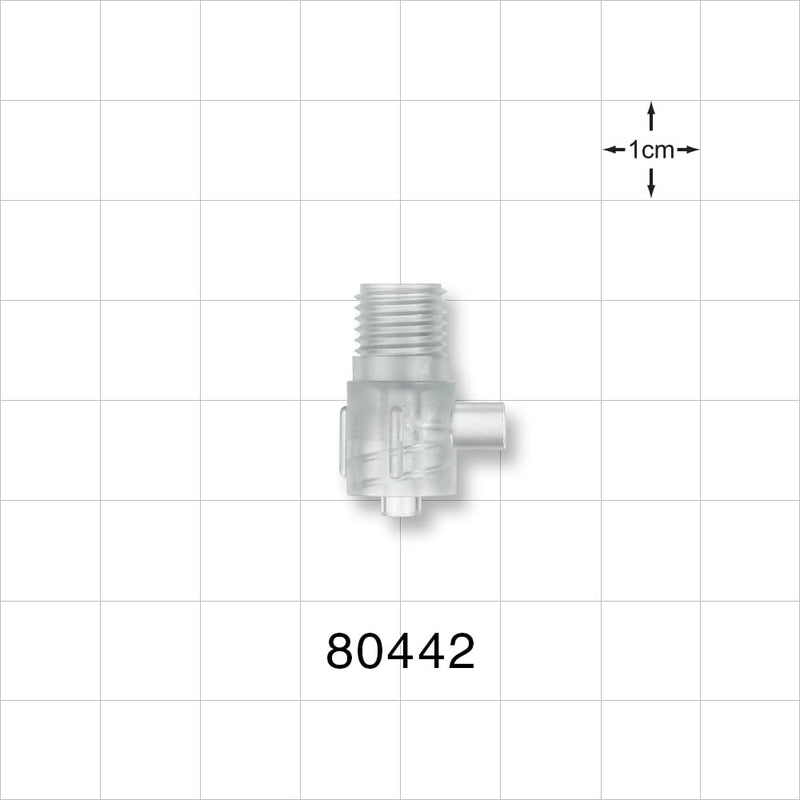 Tuohy Borst Adapter Body, Male Luer Lock with Sideport - 0.125 inch Sideport ID (3.2 mm); 0.115 inch Thru Hole (2.9 mm) - 80442