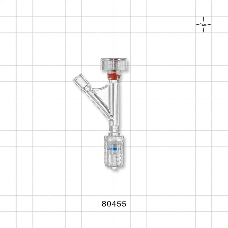Hemostasis Valve Y Connector, Male Luer Lock, Female Luer Lock Sideport - 7 FR (0.098 inch, 2.3 mm) - 80455