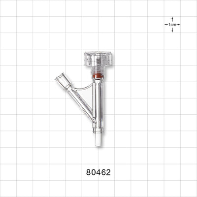 Hemostasis Valve Y Connector, Male Luer Slip, Female Luer Lock Sideport - 0 FR - 10 FR (0 inch - 0.13 inch, 0 mm - 3.3 mm) - 80462