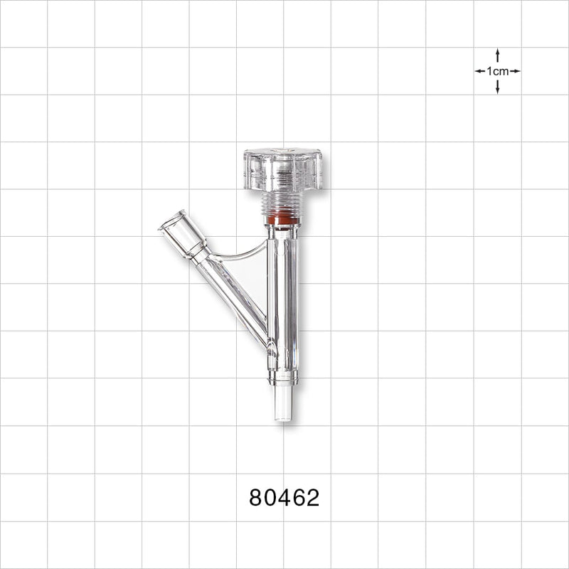 Hemostasis Valve Y Connector, Male Luer Slip, Female Luer Lock Sideport - 0 FR - 10 FR (0 inch - 0.13 inch, 0 mm - 3.3 mm) - 80462