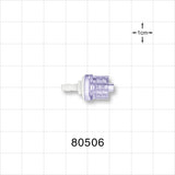 Check Valve, Barbed Inlet, Male Luer Lock Outlet - Fits 3/32 inch ID Tubing (0.094 inch, 2.38 mm); 0.087 psi CP - 80506