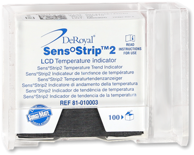 DEROYAL LCD SENS°STRIP™ TEMPERATURE TREND INDICATORS (PACKAGING - CASE OF 100)