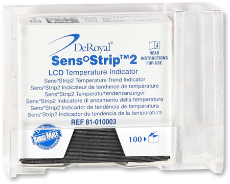 DEROYAL LCD SENS°STRIP™ TEMPERATURE TREND INDICATORS (PACKAGING - CASE OF 100)
