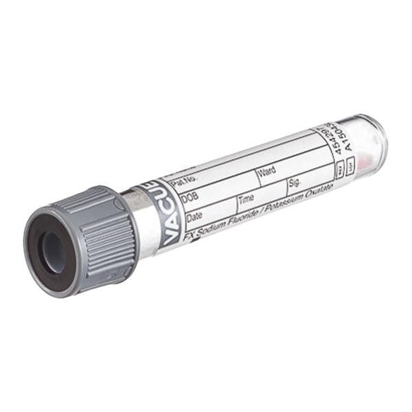 Greiner Vacuette Vacuette Venous Blood Collection Tube Gray/Black 4mL Pull Cap Plastic 50/Pk, 24 PACK/CASE - 454297