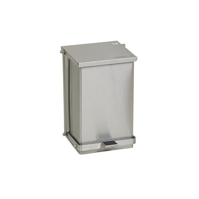 Detecto Scales Co Can Trash Small Step-On Pedal Full-Width Hinge Lid Self-Closing With Biohazard/Infectious Waste Adhesive Labels 1/Each - C-24