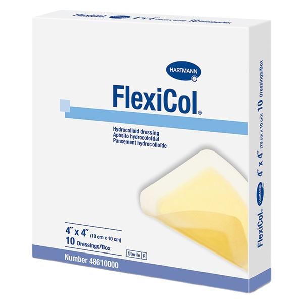 Hartmann USA FlexiCol Hydrocolloid Wound Dressing 4x4" Sterile Square Adhesive Tan Abs LF  - 48610000
