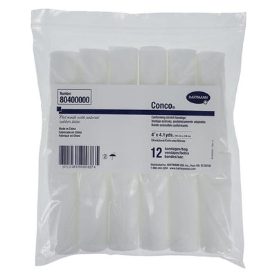 Hartmann USA -Gauze Bandage Polyester 4"x4.1yd Non-Sterile 12rl/Bag 80400000