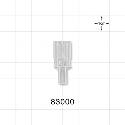 Y Connector, Parallel, Tubing Ports, Natural - 0.161 inch ID/0.217 inch OD (4.09 mm/5.51 mm) - 83000