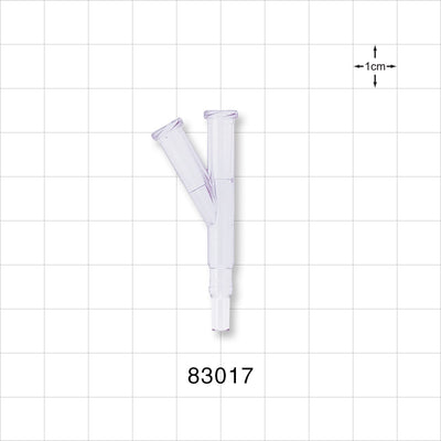 Y Connector 2 Female Luer Locks, Male Luer Slip, Clear -  - 83017