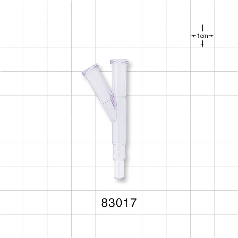 Y Connector 2 Female Luer Locks, Male Luer Slip, Clear -  - 83017